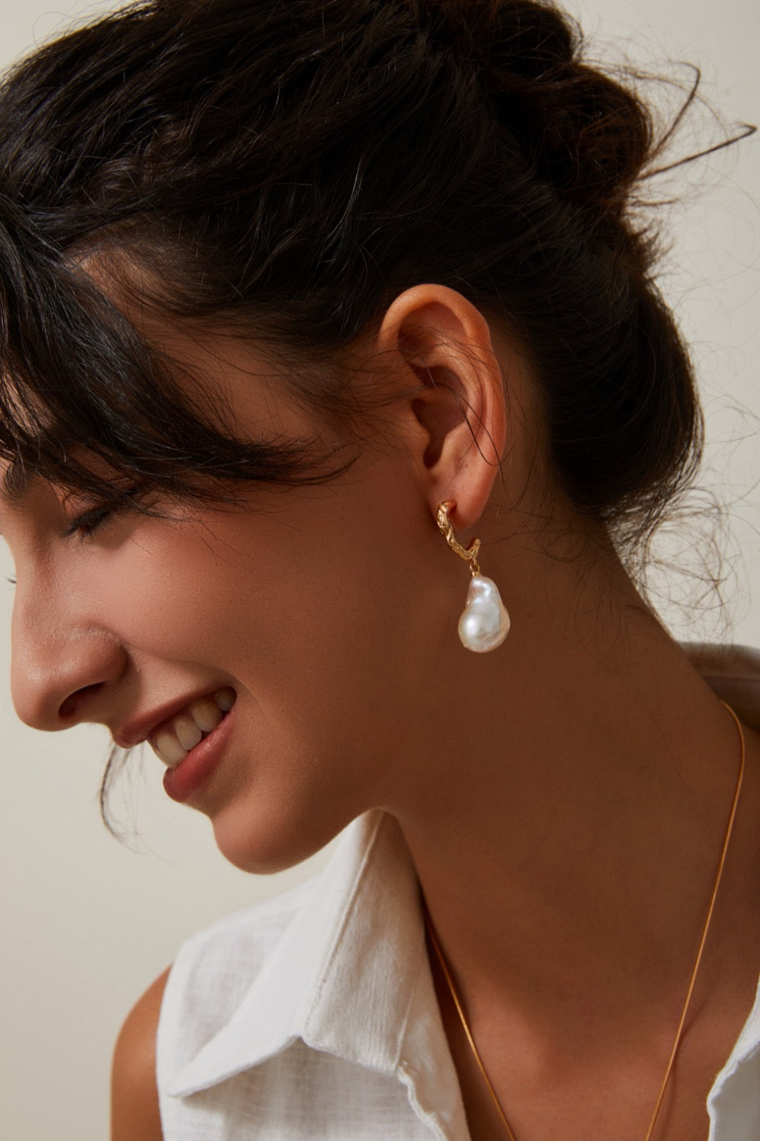 Créoles Baroques en argent 925 et perles naturelles