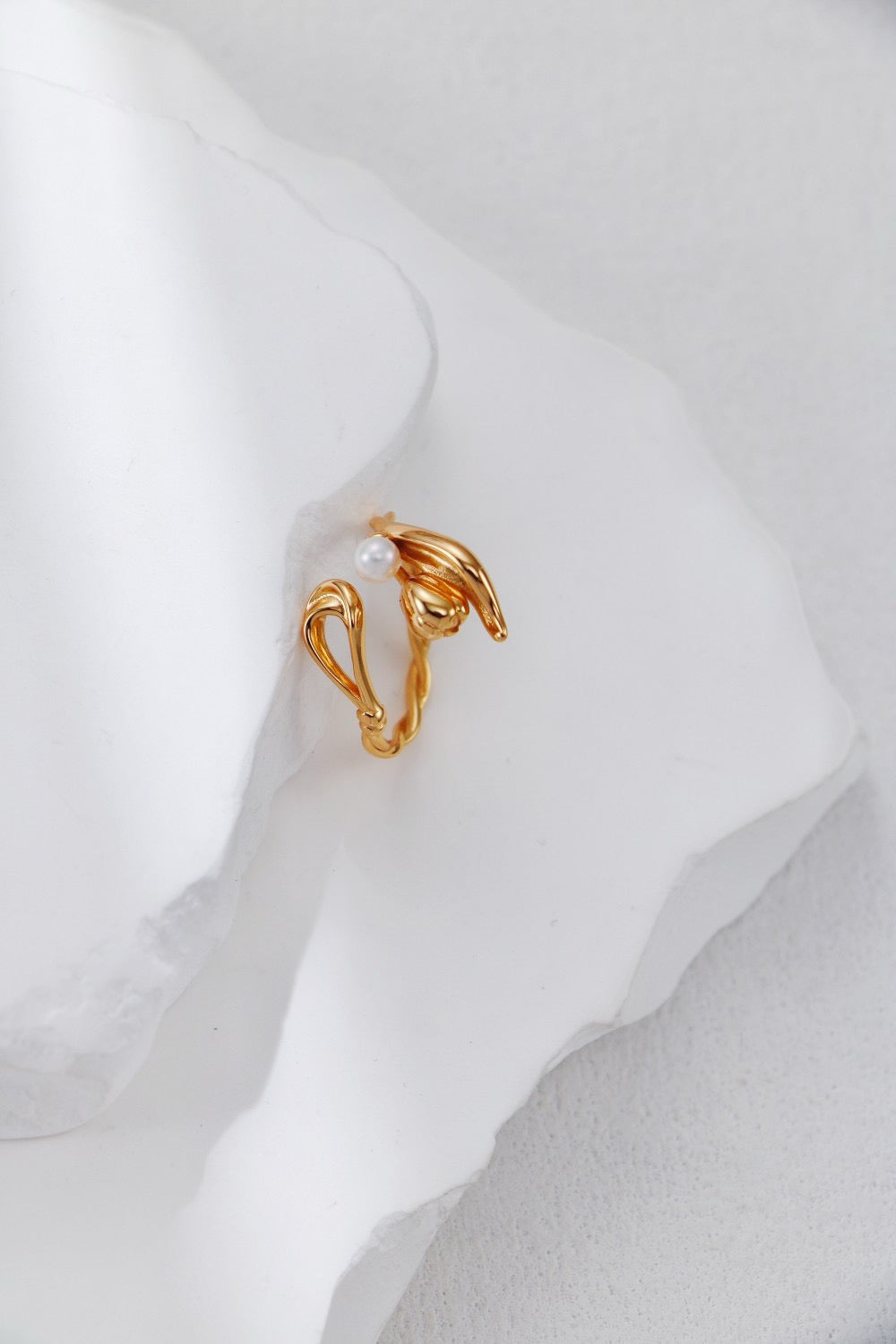 Collection Tulipe|Bague perle ouverte
