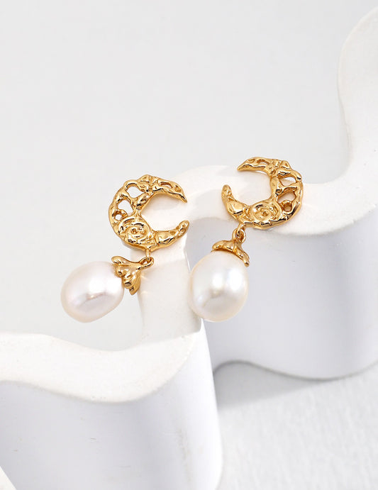 Boucles d’oreilles en argent 925 et perles naturelles