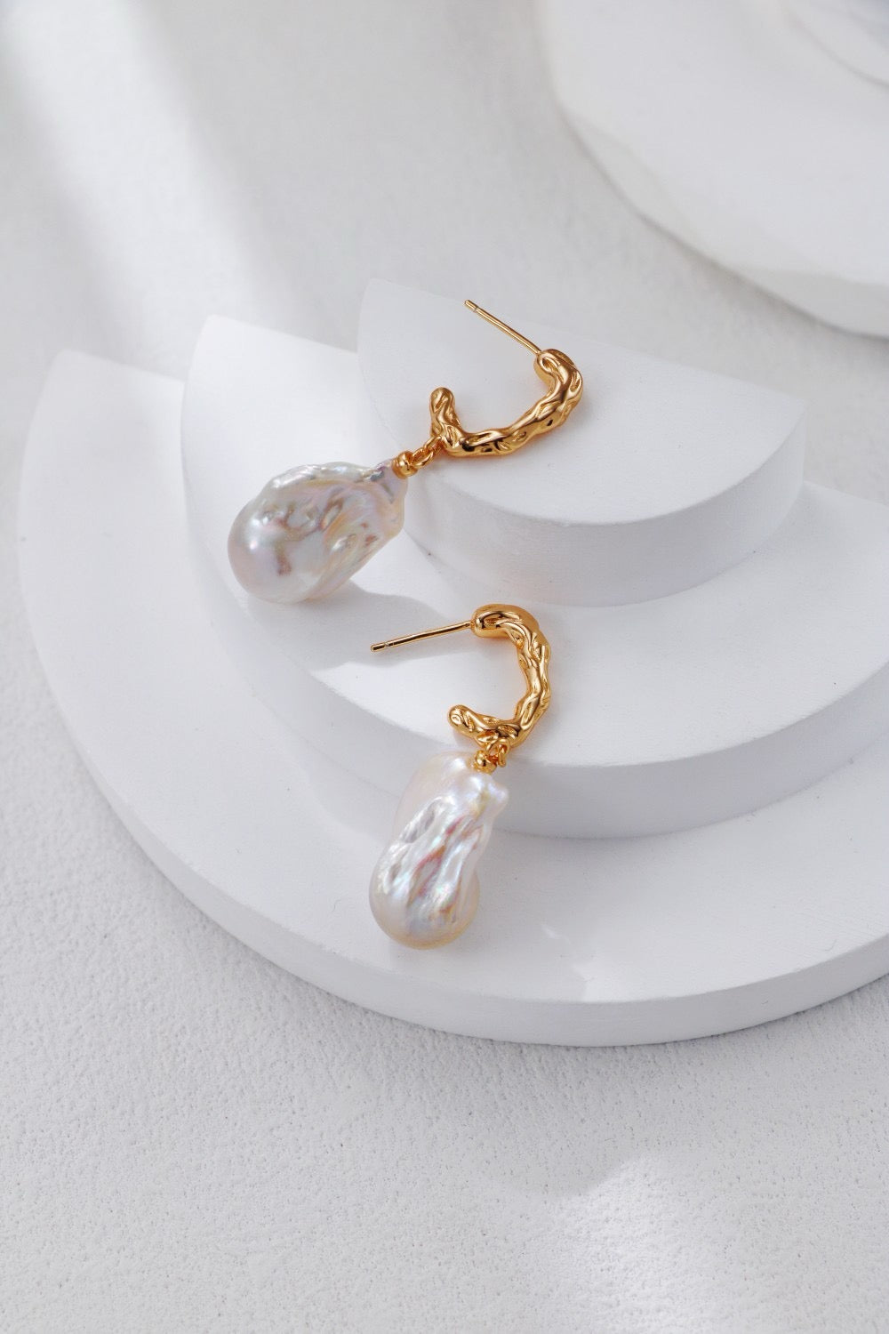 Créoles Baroques en argent 925 et perles naturelles
