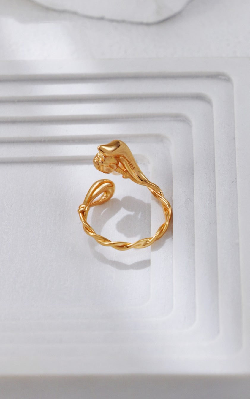 Collection Tulipe｜Bague perle ouverte