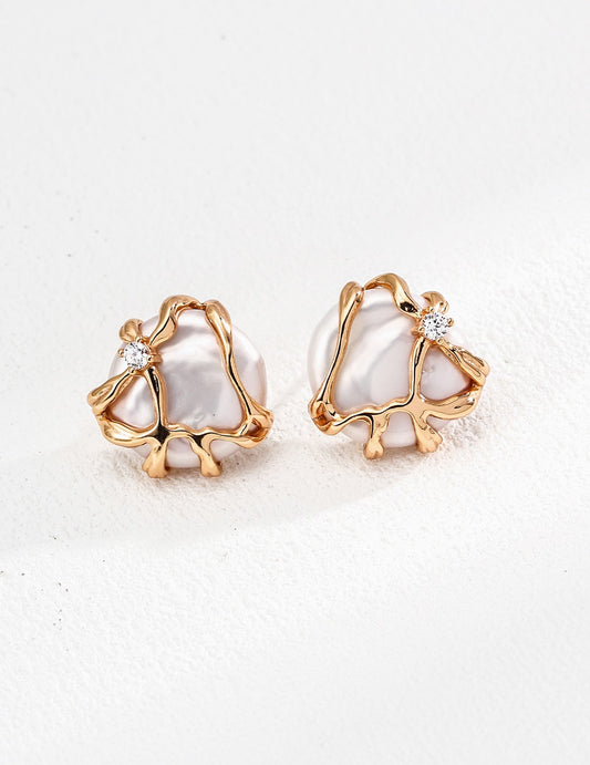 Boucles d’oreilles baroques en perles naturelles – Argent 925